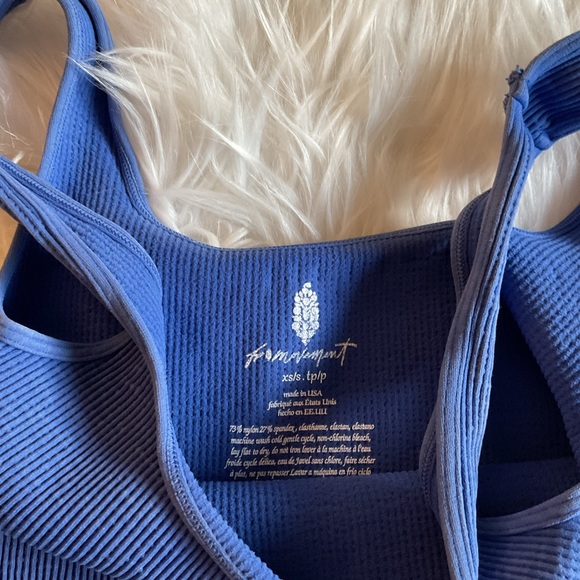 Free People Happiness Runs Square Neck Crop Tank in Blue - Picture 8 of 8